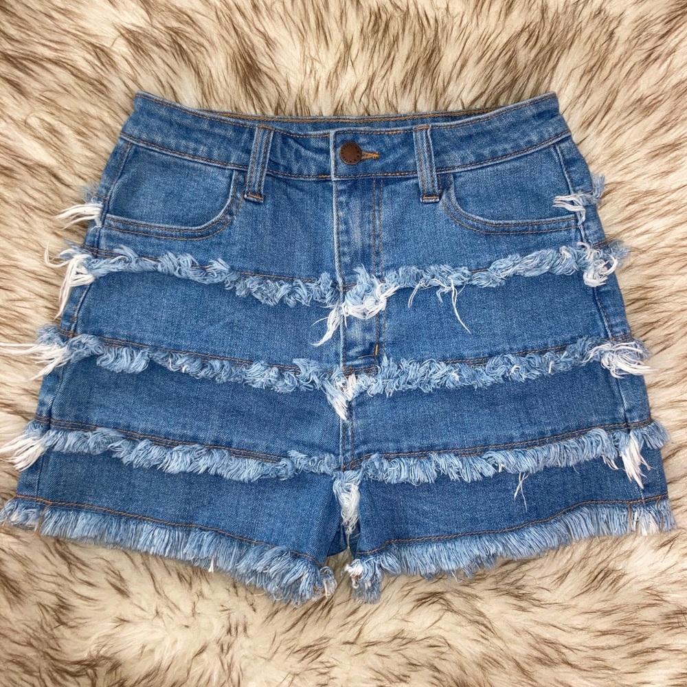 Denim Frill Shorts